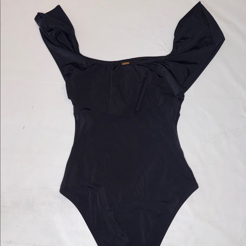 Victoria's Secret Black Ruffle One-Piece Swimsuit, size small - Picture 7 of 8